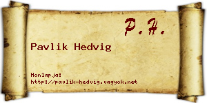 Pavlik Hedvig névjegykártya